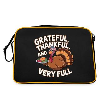 Dinde drôle de Thanksgiving - Sac Retro - noir/or - Dos