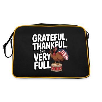 Dinde drôle de Thanksgiving - Sac Retro - noir/or - Dos