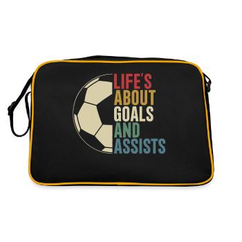 La vie est une question de buts et d’assistances Retro Football - Sac Retro - noir/or - Dos