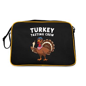 Dinde drôle de Thanksgiving - Sac Retro - noir/or - Dos