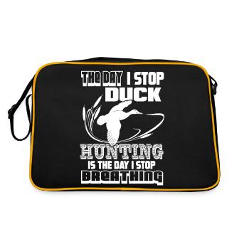 The Day I Stop Duck Hunting I Stop Breathing - Retro Bag - black/gold - Back