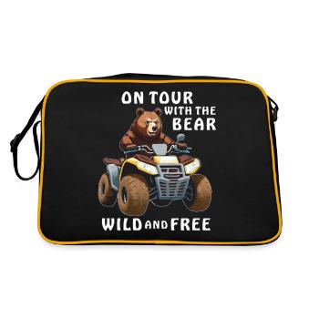 QUAD ON TOUR WITH THE BEAR WILD AND FREE - Retro Bag - black/gold - Back