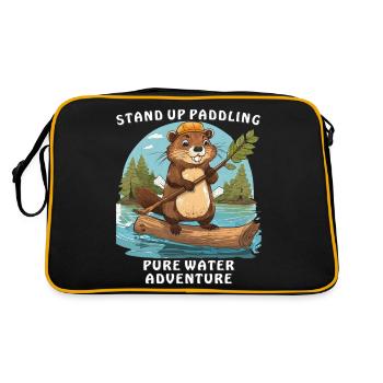STAND UP PADDLING PURE WATER ADVENTURE - Retro Bag - black/gold - Back