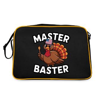 Dinde drôle de Thanksgiving - Sac Retro - noir/or - Dos