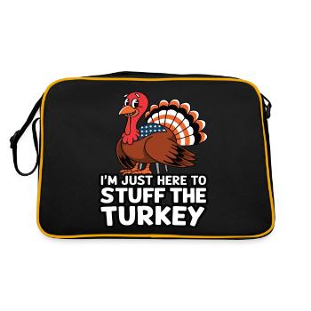 Dinde drôle de Thanksgiving - Sac Retro - noir/or - Dos