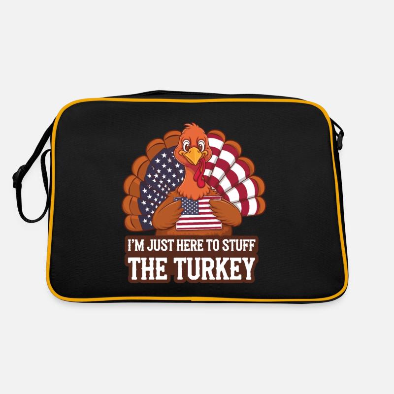 Lustiger Thanksgiving Truthahn Retro Tasche