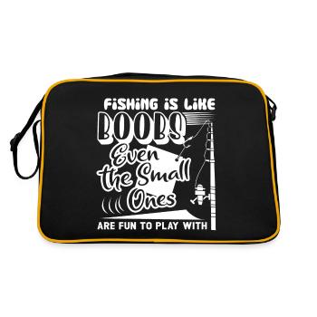 Fishing Is Like Boobs Even The Small Ones - Retro Bag - black/gold - Back