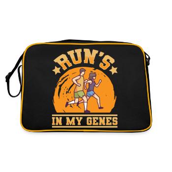 Run's In My Genes Jogging Running - Retro Bag - black/gold - Back