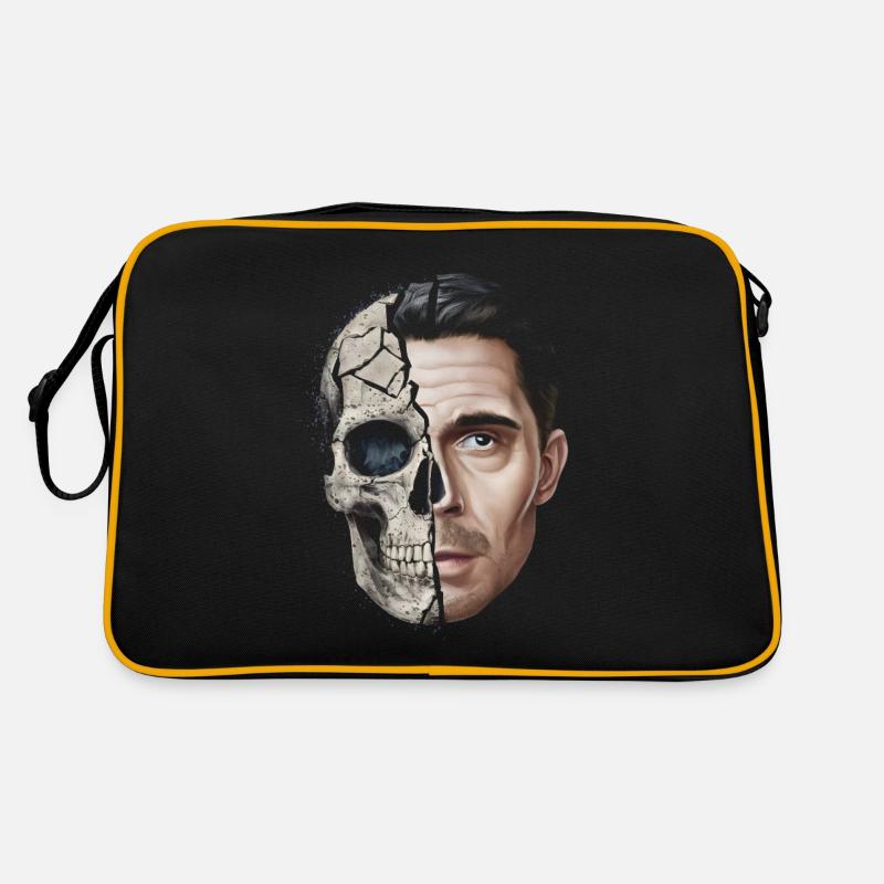 Half human half skull Retro Bag