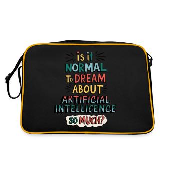 Normal von Künstlicher Intelligenz zu träumen? - Retro Tasche - Schwarz/Gold - Hinten