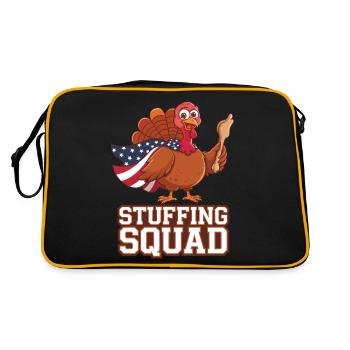 Dinde drôle de Thanksgiving - Sac Retro - noir/or - Dos