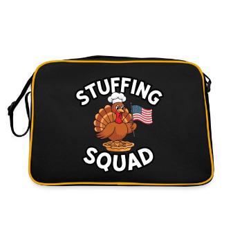 Dinde drôle de Thanksgiving - Sac Retro - noir/or - Dos