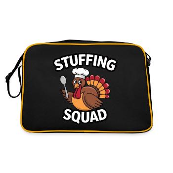 Dinde drôle de Thanksgiving - Sac Retro - noir/or - Dos