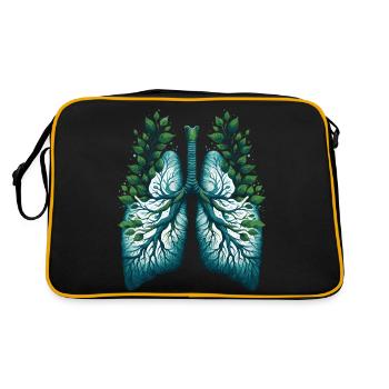 Nature Lungs Earth Green Eco Health Design - Retro Bag - black/gold - Back