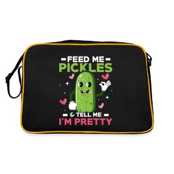 Feed Me Pickles & Tell Me I'm Pretty Pickle Vegan - Retro Bag - black/gold - Back
