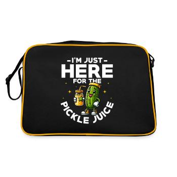 I'm Just Here For The Pickle Juice Cucumber Vegan - Retro Tasche - Schwarz/Gold - Hinten