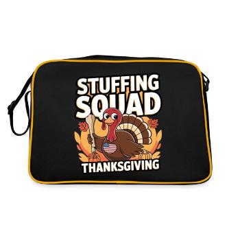 Dinde drôle de Thanksgiving - Sac Retro - noir/or - Dos