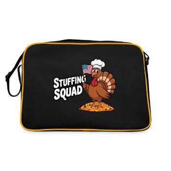 Dinde drôle de Thanksgiving - Sac Retro - noir/or - Dos