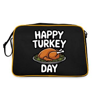 Dinde drôle de Thanksgiving - Sac Retro - noir/or - Dos