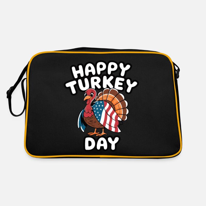 Lustiger Thanksgiving Truthahn Retro Tasche