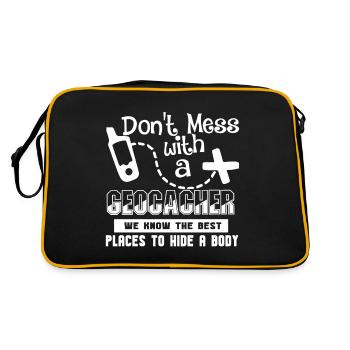 Geocaching Don't Mess With A Geocacher - Retro Bag - black/gold - Back