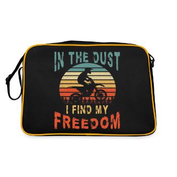Motard tout-terrain roulant dans la poussière, je trouve ma liberté - Sac Retro - noir/or - Dos
