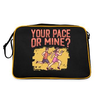Jogging Your Pace Or Mine Running - Retro Bag - black/gold - Back