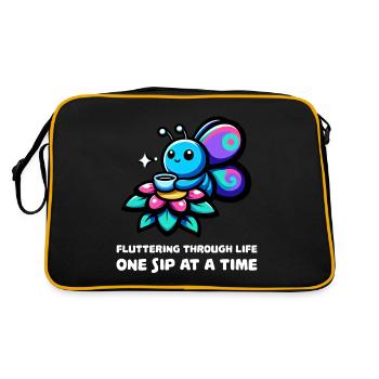 Fluttering Through Life Coffee Butterfly - Retro Bag - black/gold - Back