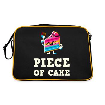morceau de gâteau mignon tranche de gâteau - Sac Retro - noir/or - Dos