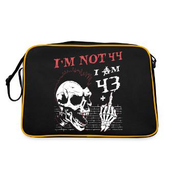 I Am 43 Plus Middle Finger - 44th Birthday - Retro Bag - black/gold - Back