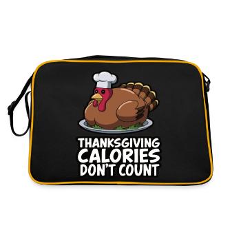 Dinde drôle de Thanksgiving - Sac Retro - noir/or - Dos