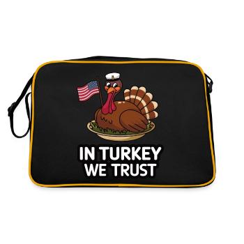 Dinde drôle de Thanksgiving - Sac Retro - noir/or - Dos
