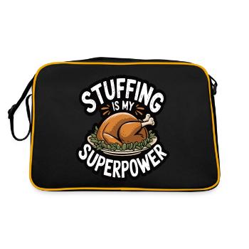 Dinde drôle de Thanksgiving - Sac Retro - noir/or - Dos