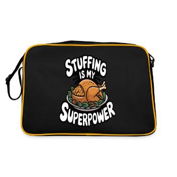 Dinde drôle de Thanksgiving - Sac Retro - noir/or - Dos