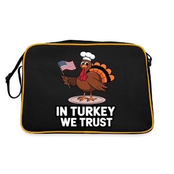 Dinde drôle de Thanksgiving - Sac Retro - noir/or - Dos