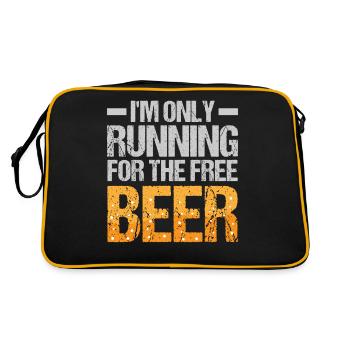 Sprinten für das Freibier Laufen - Retro Tasche - Schwarz/Gold - Hinten