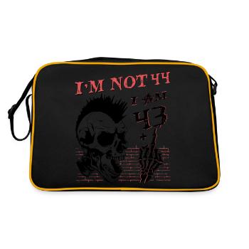 I Am 43 Plus Middle Finger - 44th Birthday - Retro Bag - black/gold - Back