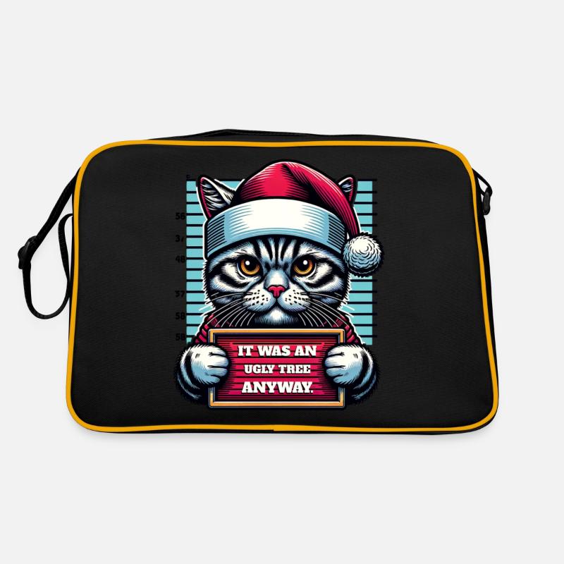 Père Noël Noël Drôle de chats Mugshot Sac Retro