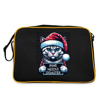 Santa Claus Christmas Funny Cats Mugshot - Retro Bag - black/gold - Back