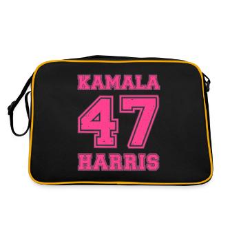 Kamala Harris, 47e présidente des États-Unis - Sac Retro - noir/or - Dos