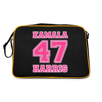 Kamala Harris, 47e présidente des États-Unis - Sac Retro - noir/or - Dos