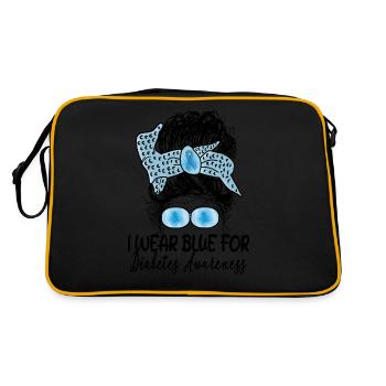 Je porte du bleu pour le chignon de sensibilisation au diabète - Sac Retro - noir/or - Dos
