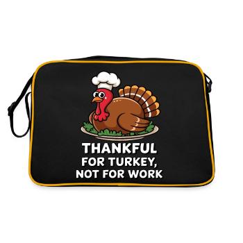 Dinde drôle de Thanksgiving - Sac Retro - noir/or - Dos