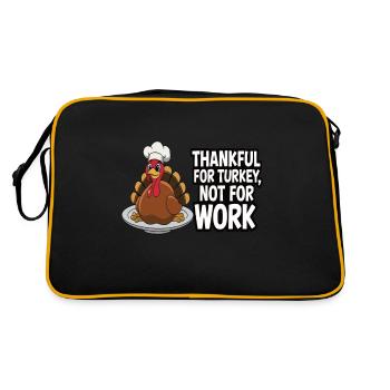 Dinde drôle de Thanksgiving - Sac Retro - noir/or - Dos