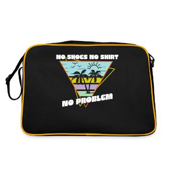 Pas de chaussures pas de chemise pas de problème Vacances d’été à la plage - Sac Retro - noir/or - Dos