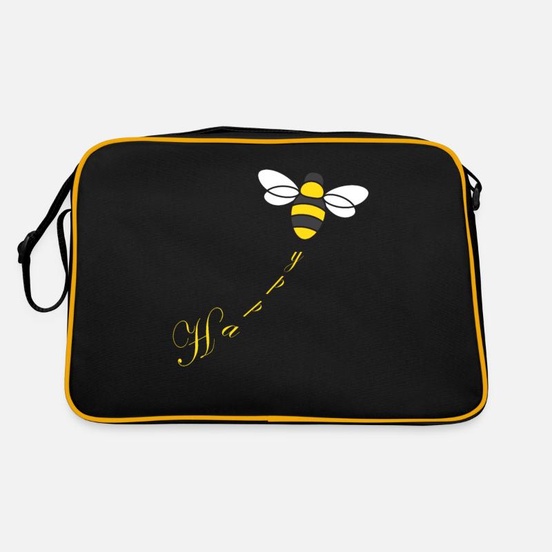 Biene Bee - Retro Tasche - Schwarz/Gold