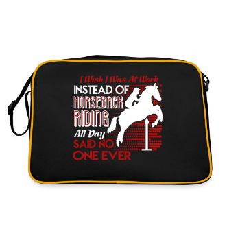 I Was At Work Instead Of Horseback Riding - Retro Bag - black/gold - Back