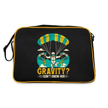Gravité? Je ne la connais pas. - Sac Retro - noir/or - Dos