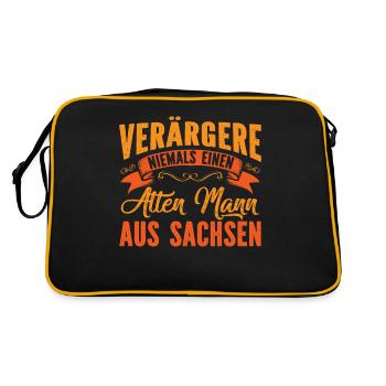 Motif Saxe Funny - Allemagne de l’Est - Sac Retro - noir/or - Dos
