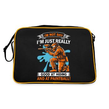 Je ne suis pas timide, je suis juste très doué pour me cacher - et un - Sac Retro - noir/or - Dos
